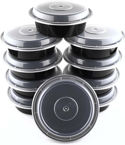 Green Direct Meal Prep containers 16 Oz. Round Microwavable Food Container with Lid /Portion Control Pack of 10