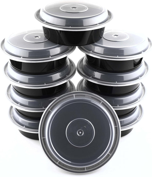 Green Direct Meal Prep containers 16 Oz. Round Microwavable Food Container with Lid /Portion Control Pack of 10