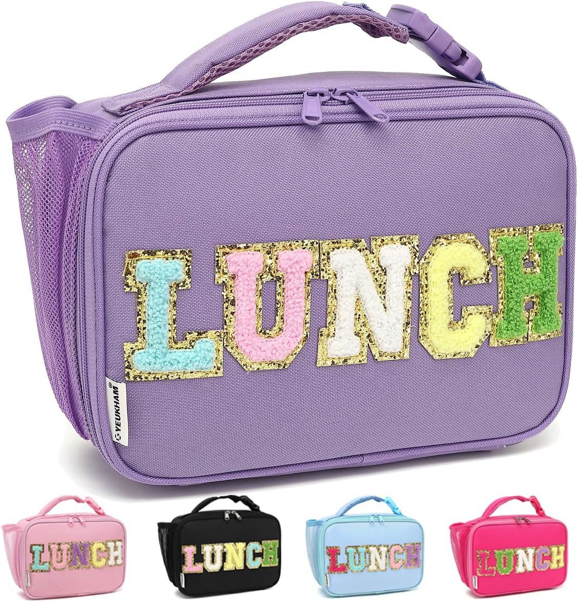 GYEUKHAM Insulated Lunch Box for School, Thermal Reusable Durable Freezable Lunch Bags for Kids Boys Girls Men Women - Small Soft Cooler Portable Lunch Tote Kit for Work Picnic Travel,Black