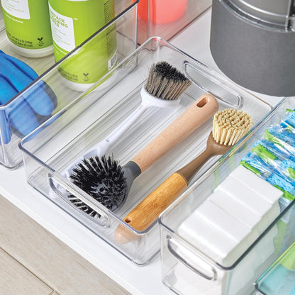 iDesign Stackable Pantry Bin, Clear | Kitchen Cabinets, Fridge or Freezer Storage, Made in USA