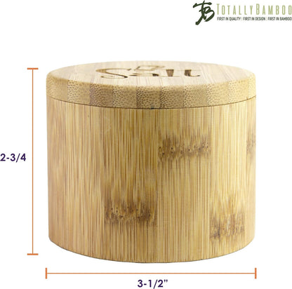 Totally Bamboo Salt Cellar with Swivel Lid, Salt Container for Countertop