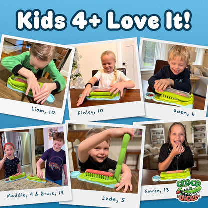 CrocoDicer: Fun Hot Dog Cutter That Lets Kids Cut Their Own Hot Dogs Safely. One Press = 24 Bites. Even Picky Eaters Will Love Dinner Time. 100% Kid and Crocodile Safe (Not Approved by Alligators).