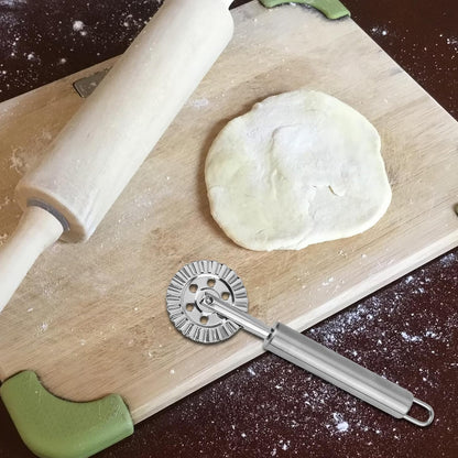 Pastry Wheel Cutter, Stainless Steel Fluted Pasta Crimping Wheel