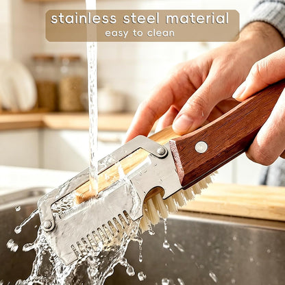 2-Pack Multifunctional Vegetable Peeler, 3 in 1 Stainless Steel Peeler with Wooden Handle, Julienne Peeler & Bottle Opener, Kitchen Vegetable Peelers for Potato, Carrot, Apple, Fruits & Veggies
