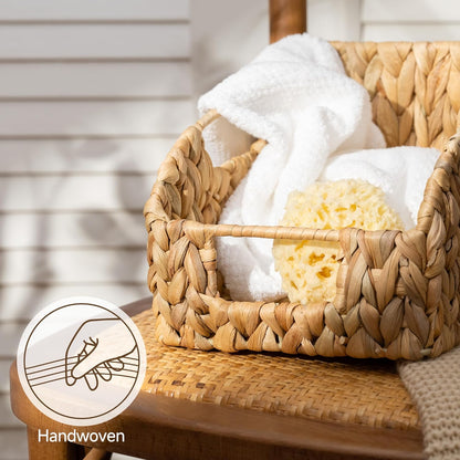 StorageWorks Bundle of 1-Pack Water Hyacinth Pantry Basket & 1-Pack Water Hyacinth Storage Baskets