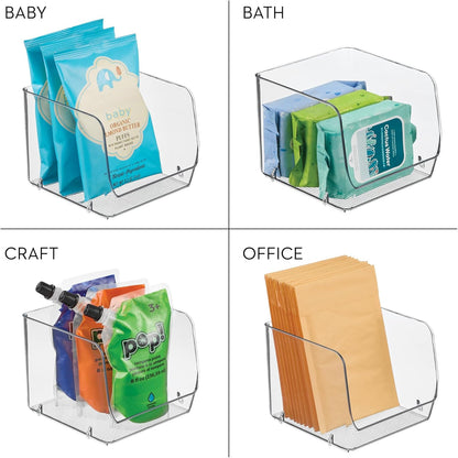 iDesign Stackable Open-Front Storage Bin for Pantry or Household Storage, Clear, Made in USA