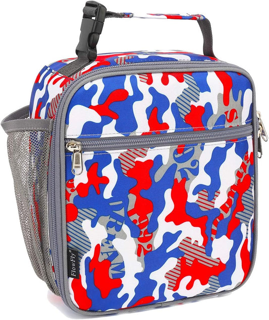FlowFly Kids Lunch box Insulated Soft Bag Mini Cooler Back to School Thermal Meal Tote Kit for Girls, Boys, Unicorn - Colors A