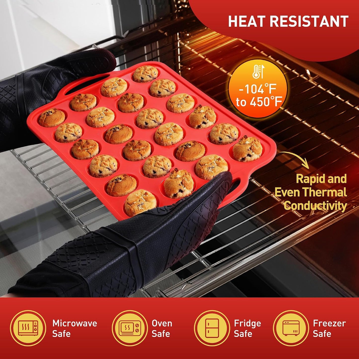 2 Packs 12 Cups Silicone Muffin Pan for Baking with Metal Reinforced Frame Regular Size Cupcake Pan Tray Egg Bites Silicone Cookie Molds Muffin Tin Tart Pans Sheet Set for Oven Dishwasher Safe