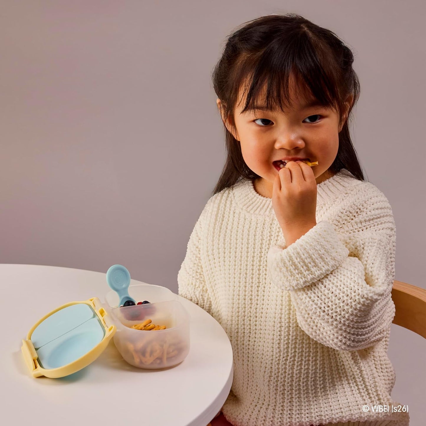 b.box Snack Box 2-Pack - Leak Proof Mini Bento Box for Kids & Toddlers, 2 Compartment Snack Containers for Kids, Dishwasher Safe, BPA-Free, PFAS-Free, Ages 4mo+, 1 3/4 Cup Each (Strawberry + Lilac)