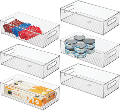 iDesign Stackable Fridge Bin, Clear, Set of 2 | Storage Bin for Freezer or Pantry, Made in USA