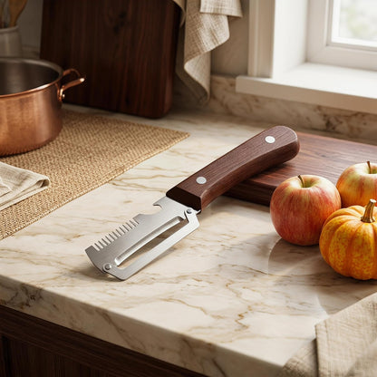 Multifunctional Vegetable Peeler, 3-In-1 Kitchen Gadget With Wooden Handle, Bottle Opener And Shredder, Suitable For Potatoes, Pumpkins, Carrots And Other Vegetables Or Fruits. (1)