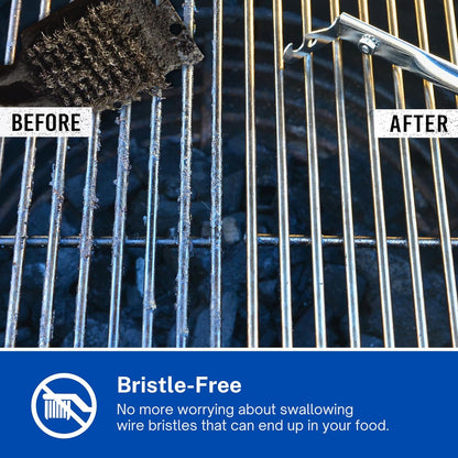 Grill Floss Premium Grill Scraper for Outdoor Grill with Round Grates - Bristle Free Grill Brush for Outdoor Grill - BBQ Grill Grate Cleaner Cleans Top and Bottom of Grill Without Lifting Grates