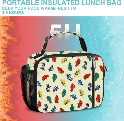 esouler Lunch Box Kids Insulated Lunch Bag for Boys & Girls Durable Children Lunchbox for School with Water Bottle Holder-Black