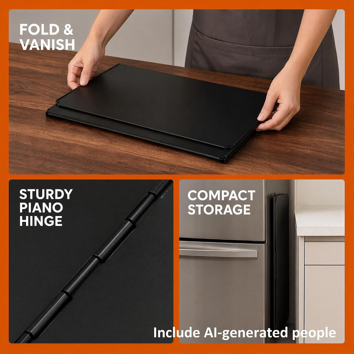 Foldable Kitchen Splash Guard, U-Shaped or 2 L-Shaped Stove Backsplash
