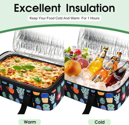 Insulated Casserole Carrier, Portable Casserole Carrier for Hot or Cold Food Lunch Tote Warmer or Cooler Bag, Lasagna Lunch Bag for Potluck Parties- Fits 9" x 13" Baking Dish-Charcoal Grey