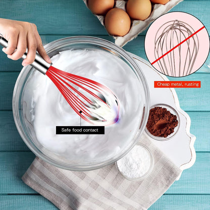 Hand Whisk Stainless Steel Dough Hook Dutch Whisk for Sourdough Bread Dough Mixer Hand Wooden Handle Kitchen Whisking Mixing Tool Bread Making Tools (1 eye)