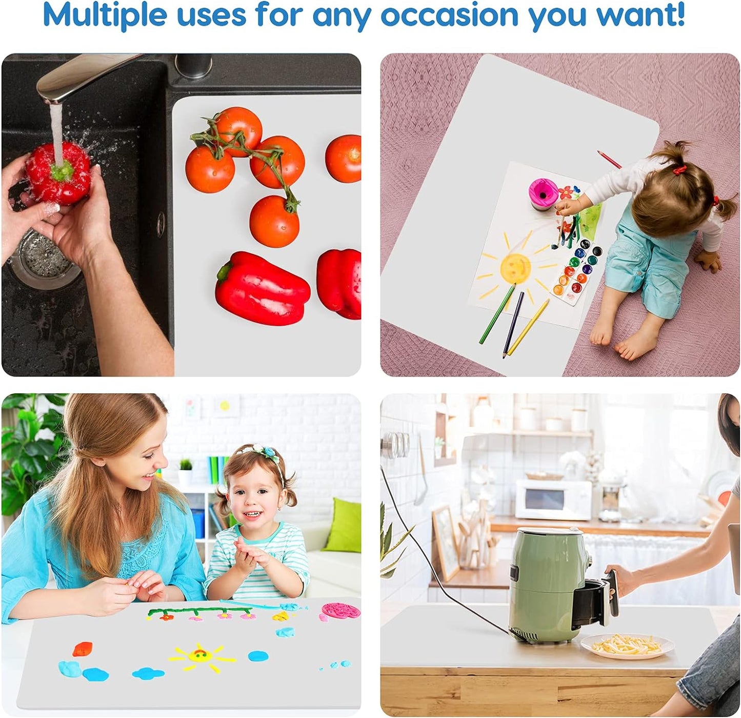 AECHY Extra Large Silicone Mat 78.74”x19.69”x0.08”, Multipurpose Silicone Mat Thick Heat Resistant Mat Shipped Rolled Up Kitchen Counter Mat Nonslip Silicone Mats for Kitchen Counter Translucent