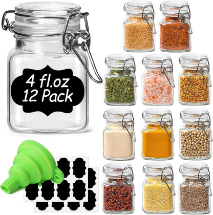 ComSaf Set of 3 Square Glass Jars with Airtight Lids (51 Oz) — Wire Clamp Canisters for Small-Batch Pickling, Kimchi, Bulk Dry Food, Wide Mouth Space Saving Kitchen Pantry Organization Jars