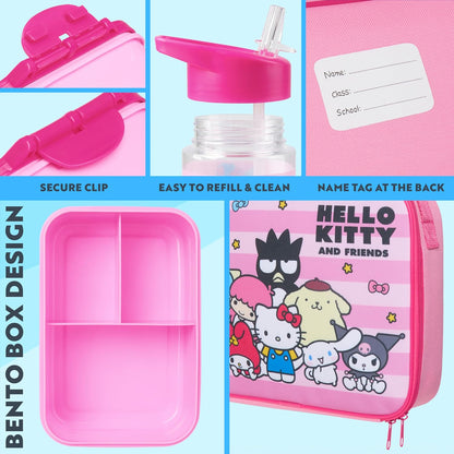 Get Trend SpongeBob Squarepants Water Bottle Lunch Box Lunch Bag Kids Set 3 Pcs Insulated Snack Bag for School Travel Gifts for Kids (Blue SpongeBob)