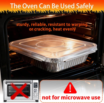 Aluminum Foil Pans 9x13 Disposable – 30 Pack Half Size Aluminum Foil Heavy Duty deep Steam Table Pan, Tin foil Turkey Sheets Tray Chafing Grill Accessories for Cooking, Baking, Storing, Food Prepping