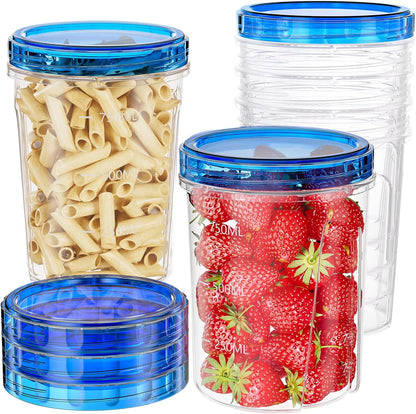 10 Pack-32 OZ Freezer Storage Containers, Small Plastic Food Storage Containers with Twist Top Lids, BPA Free and Reusable Meal Prep Containers Microwave/Dishwasher Safe