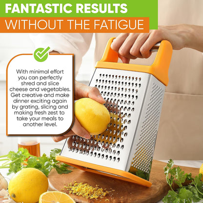 Spring Chef Stainless Steel XL Cheese Grater for Kitchen, Green