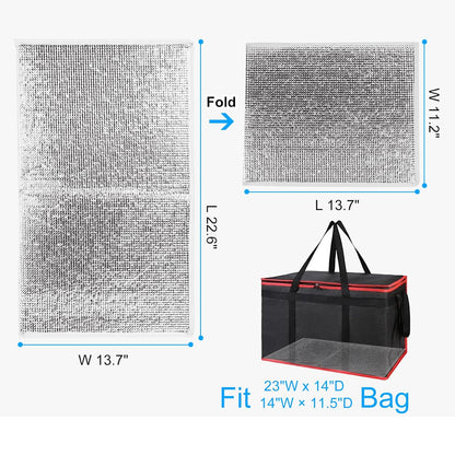 Bodaon 2-Pack Insulated Food Delivery Bag, XXX-Large Meal Grocery Tote Insulation Bag for Hot and cold Food, Commercial, Large Capacity Reusable Warming Bag, Heavy Duty Pizza Carrier, Black + Red