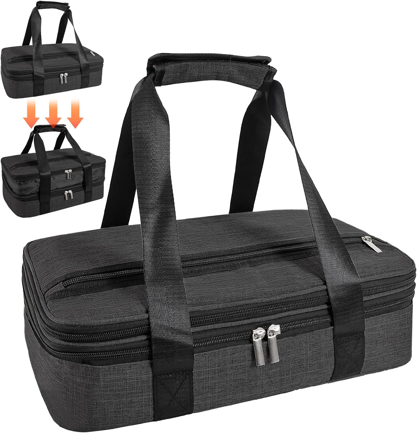Insulated Casserole Carrier Fits Pioneer Woman Kitchen Stuff & 9x13 Baking Dish, Large Lasagna Lugger Tote, Leakproof Thermal Food Warmer Bag for Potluck, Picnic, Travel, Hot/Cold Food & Mom Gifts
