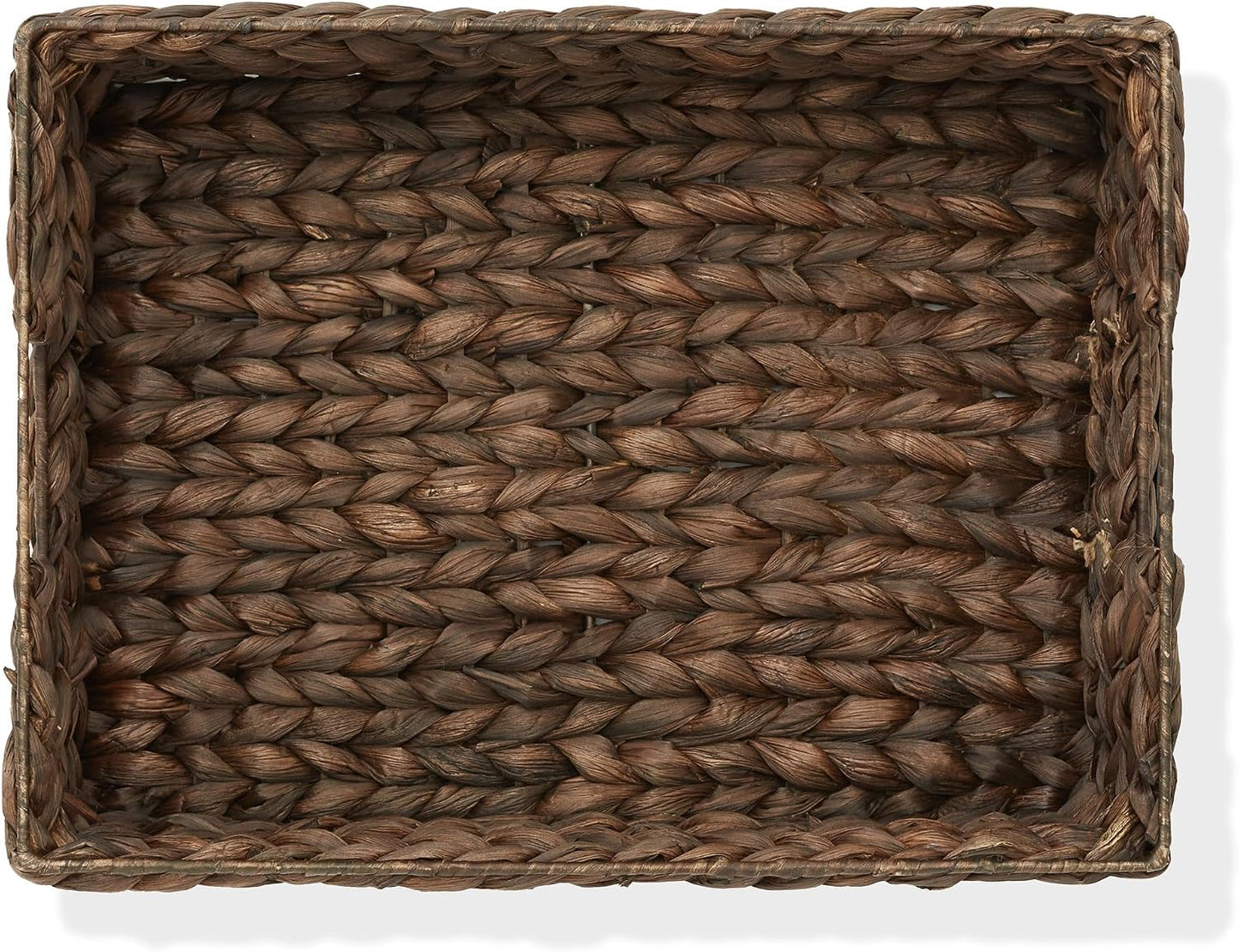 Casafield Set of 4 Water Hyacinth Pantry Baskets, 10" x 13" x 5", with Chalkboard Labels and Chalk Marker - Natural, Woven Storage Bin Organizers for Kitchen Shelves