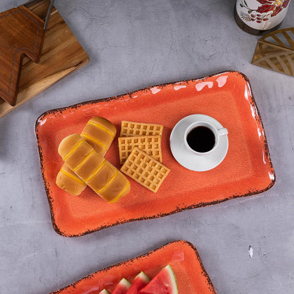 LEHAHA Grilling Prep and Serve Trays, BBQ Serving Platter, Melamine Serving Trays for Food, Set of 2, Great Gift for Father's Day, BBQ Lovers, Prefect for Chrismas Festival and Everyday use.