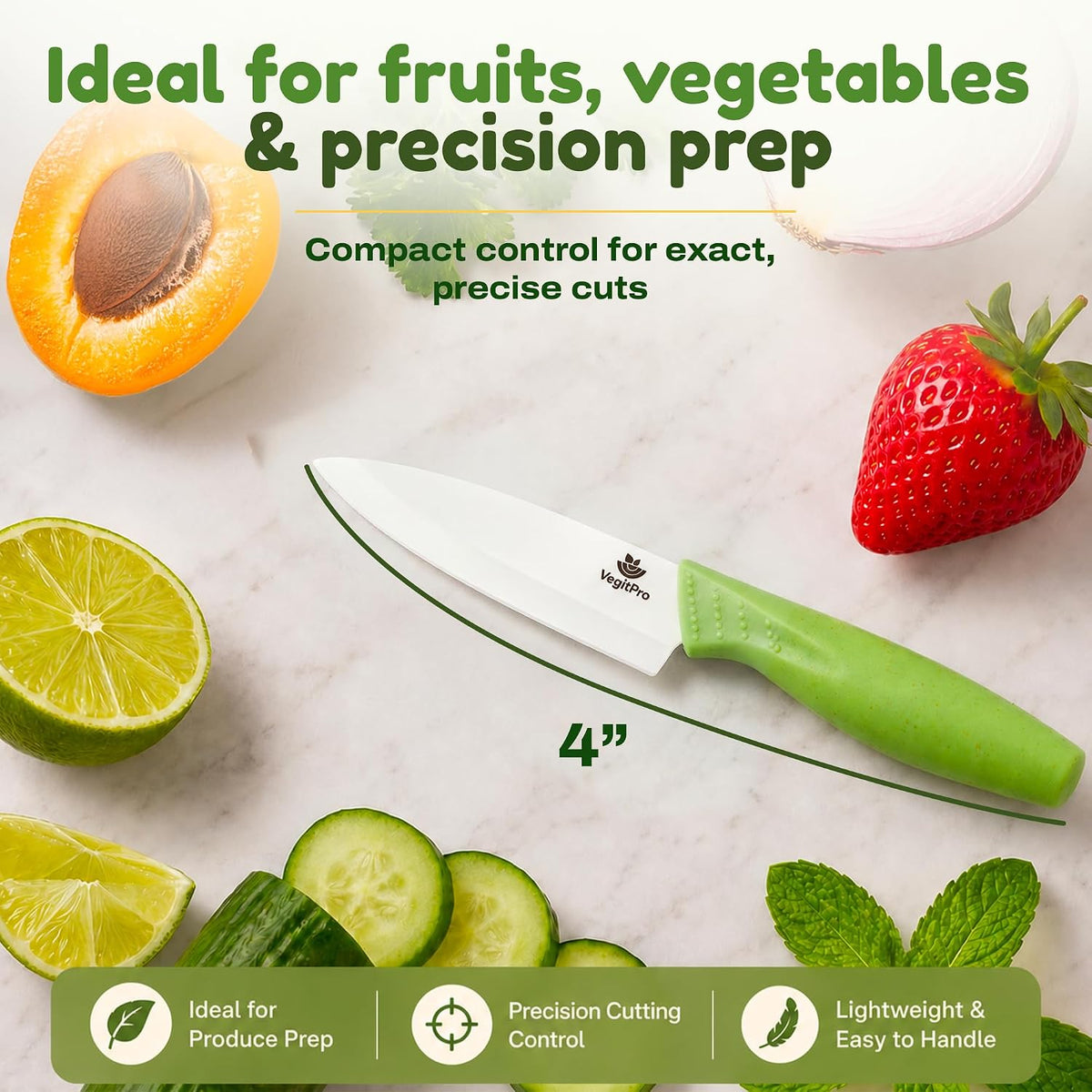 Ceramic Knife Set, 2 Piece, 6 and 4 Inch Sharp Kitchen Blades