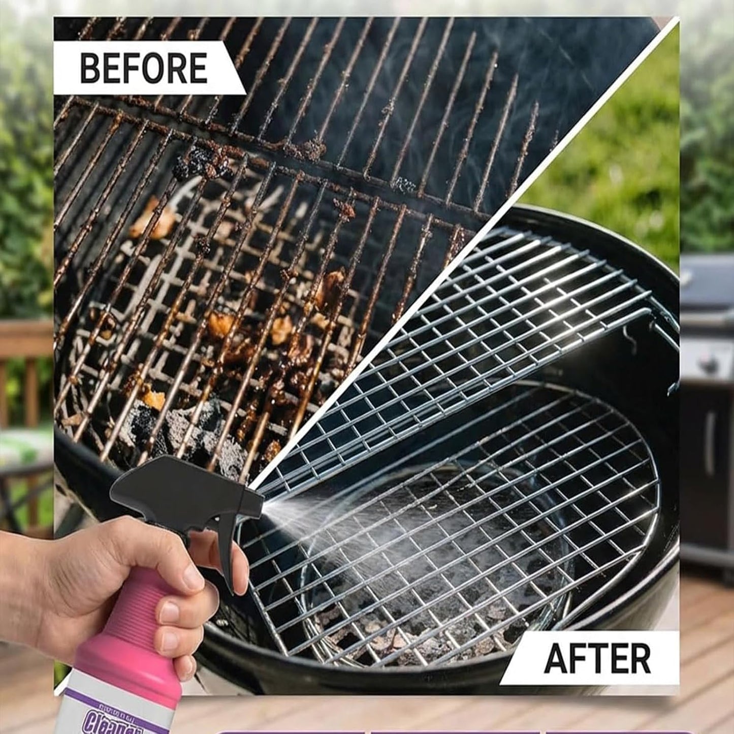 Remove It All Cleaner And Degreaser,Heavy Duty Grill Degreaser,Fast-Acting Heavy-Duty Grill Degreaser Spray,Bbq Grill Cleaner,Grill Cleaner For Outdoor Grills,For Burnt Food & Grease (2PC)