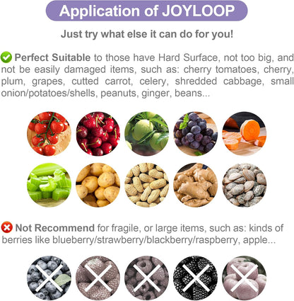 JOYMOOP Fruit Washer and Spinner with Brush, Large Cleaning Bowl for Fruits, Vegetables and Salad, Produce Scrubber