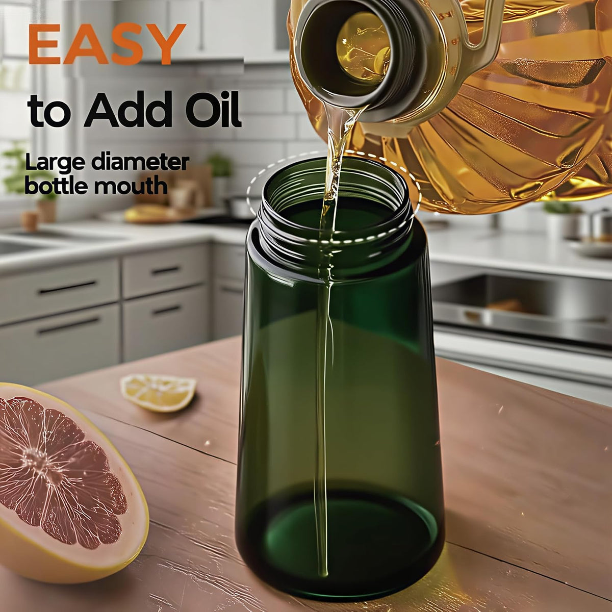 Olive Oil Sprayer for Cooking, 220ml Glass Oil Dispenser