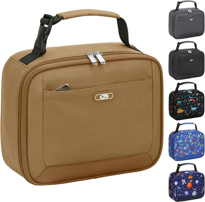 Lunch Box Kids Insulated Lunch Bag for Boys Girls Cute Reusable Lunch Tote Bag Waterproof Portable Thermal Lunch Box Kids for School Picnic Travel Black