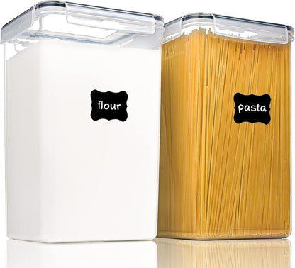 PANTRYSTAR Large Food Storage Containers with Lids Airtight 5.2L /176Oz, for Flour, Sugar, Baking Supply, 3PCS BPA Free Plastic Canisters for Kitchen Pantry Organization
