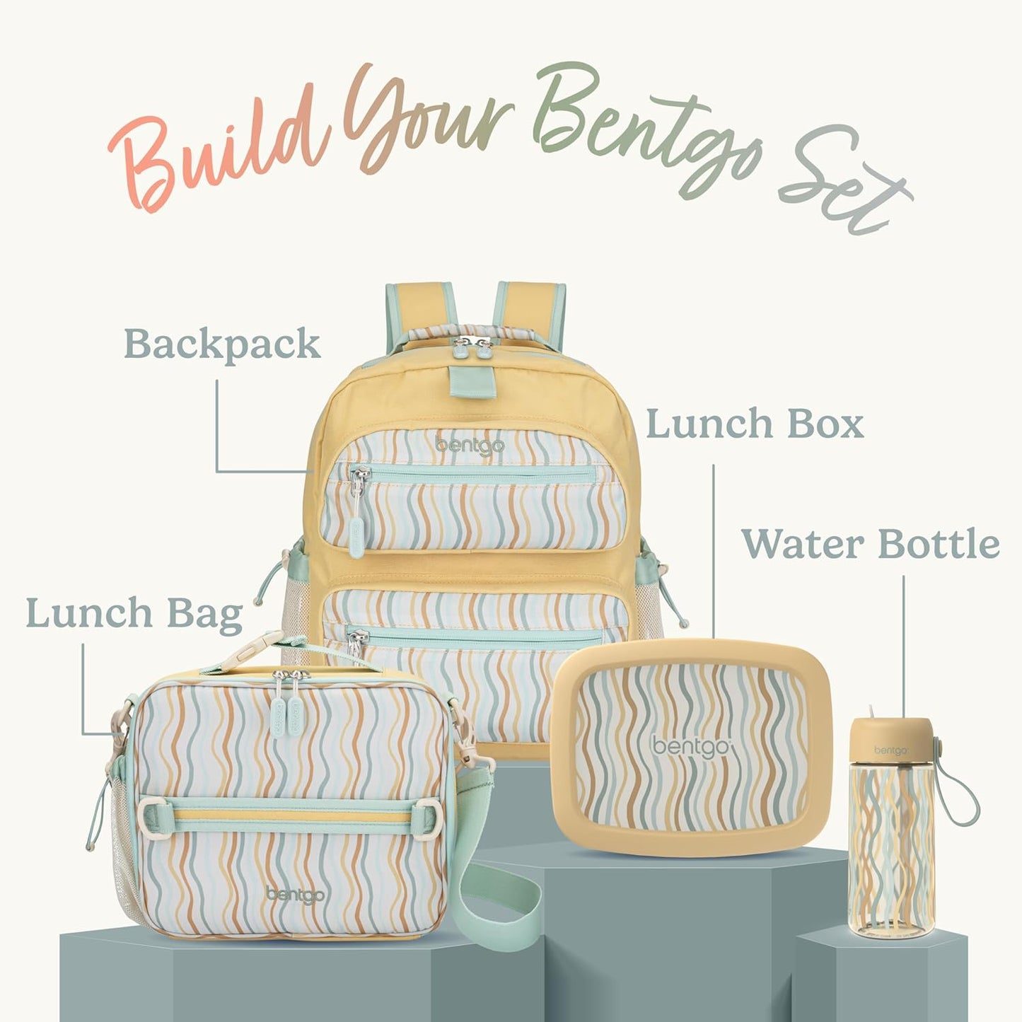 Bentgo Kids Lunch Bag - Durable, Double-Insulated Lunch Bag for Kids 3+; Holds Lunch Box, Water Bottle, & Snacks; Easy-Clean Water-Resistant Fabric & Multiple Zippered Pockets (Mermaid)