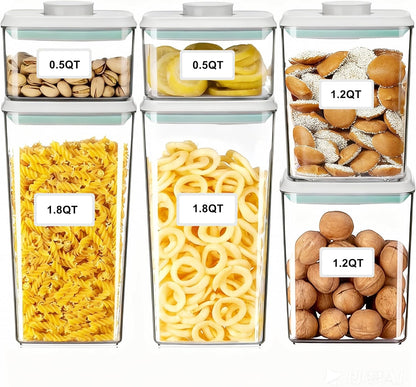Pop Containers with Lids - Stackable Airtight Food Storage, Kitchen Pantry Storage Containers for Snacks Candy Salt Herbs Spices BPA-Free (3300ML / 3.48QT / 112OZ *3)