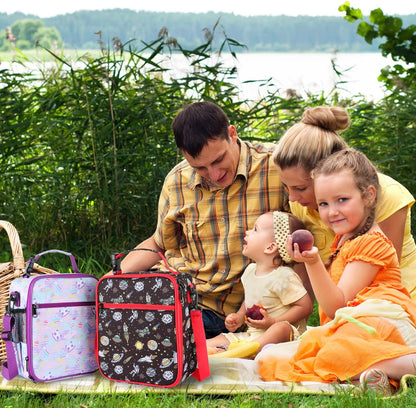Kids Insulated Lunch Box Bag, Thermal Picnic Cool Bags with Adjustable Strap for Adults Children Women Men Boys Girls School Work (CAM-Blue)