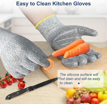 Dowellife Cut Resistant Gloves Food Grade Level 5 Protection, Safety Kitchen Cut Gloves for Chef Oyster Shucking Mandolin Knife Butcher Meat Cutting
