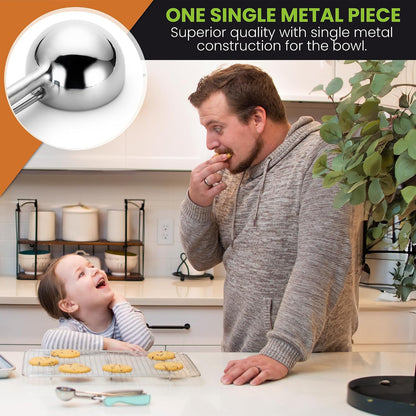Spring Chef Extra Large Stainless Steel Cookie Scoop, #10, 5.5 Tbsp, Black