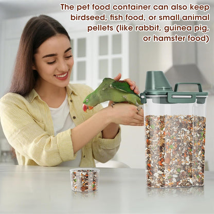TBMax Pet Food Storage Containers 2 Pack 8-10 Lbs Airtight Dog Food Container Dispenser with Large Spout & Portable Handle, Travel Dog Treat Cat Food Storage Bin Bird Seed Container