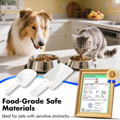 Food Scoop, Cup Capacity Dog Food Scooper With Measuring Lines For Dog, Puppy and Cat Coffee Bean Flour Scoop Set (Grey)