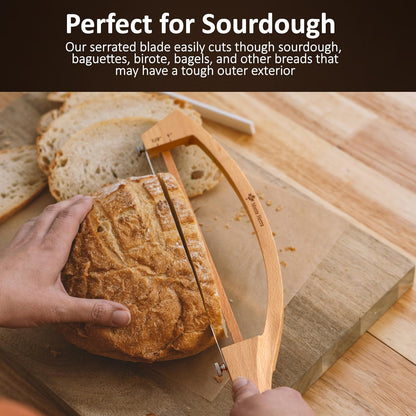 Adjustable Bread Knife for Homemade Bread with 1/2" and 1" Thickness Guides