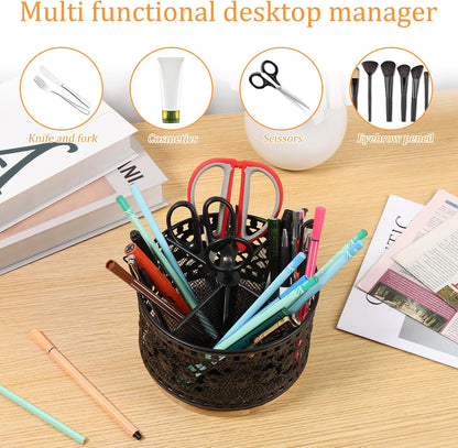 360° Rotating Utensil Caddy Countertop, Cutlery Silverware Caddy Holder with 4 Compartment, Rotation Fork Spoon Napkin Organizer for Party Countertop Buffet Picnic Camping Outdoor