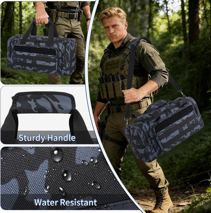 Tactical Pistol Range Bag, Gun Range Bag for Handguns, Shooting Duffle Range Pistol Bag with 6X Magazine Slots, Extra Pockets for Ammo and Essentials