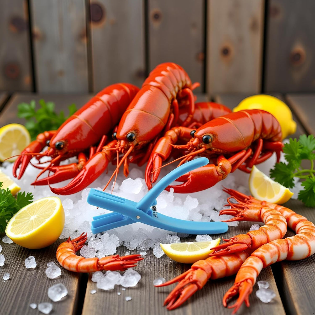 Blue Crawfish Peeler, Crawfish Shucker,Crawfish Sheller Tool for Peeling Cooked Shrimp Tails, Universal Crayfish Shelling Device, Shrimp Peeler Seafood Tool Portable Kitchen Gadgets(ZS238)