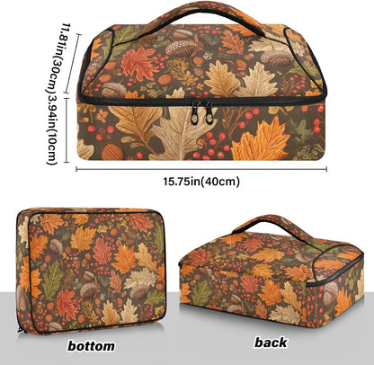 Casserole Carriers for Hot or Cold Food Reusable Casserole Dish Carrier Insulated Thermal Large Capacity Durable Perfect for Party Camping Family Gatherings Yellow Fish - Colors A
