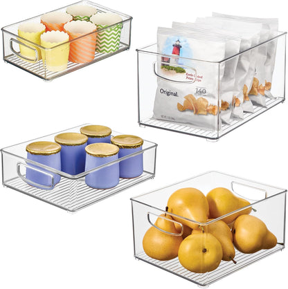 iDesign Stackable Pantry Bins with Handles, 4 Small and 4 Medium Bins, 8 Pack, Clear, Made in USA