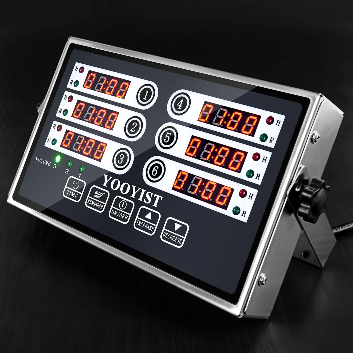 6 Channel Commercial Kitchen Timer Digital Stainless Steel Timer